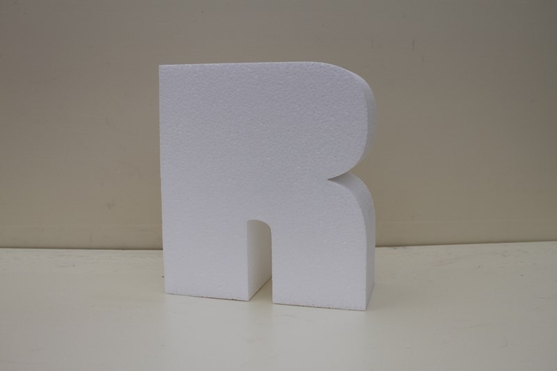 Letter cake dummies with straight edges of 4 cm high