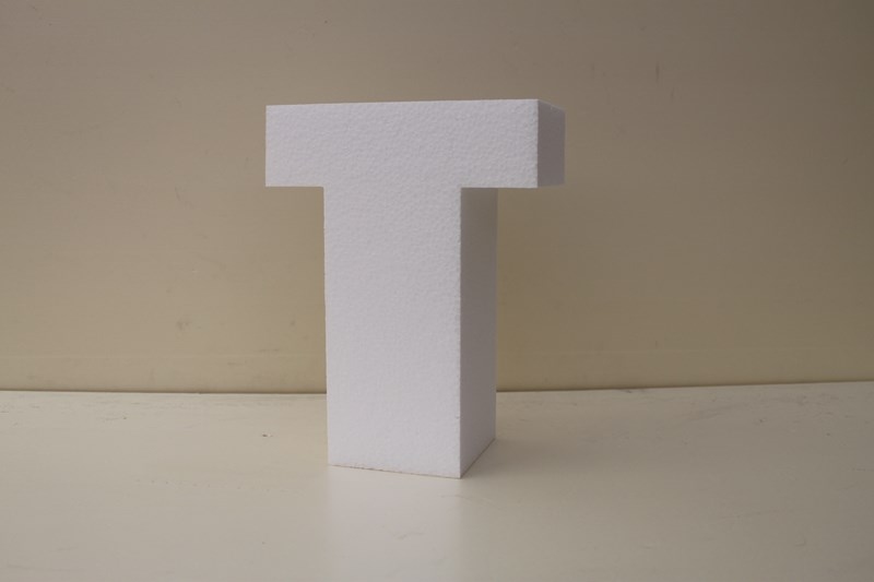 Letter cake dummies with straight edges of 4 cm high