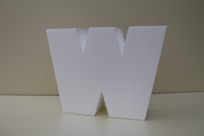 Letter cake dummies with straight edges of 4 cm high