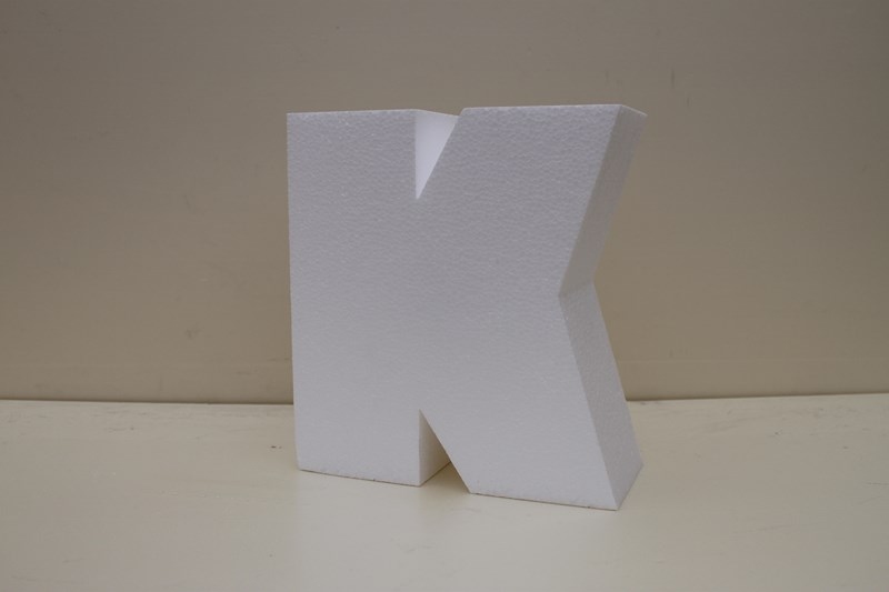 Letter cake dummies with straight edges of 4 cm high